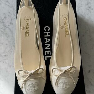 2026 CHANEL ivory mesh ballerina